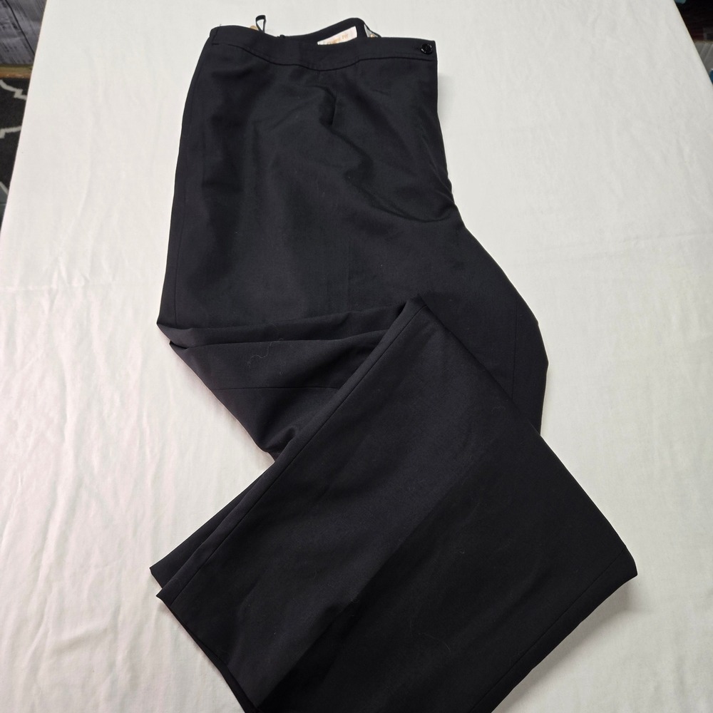 Talbots Woman Classic Fit Stretch Wool Blend Black Dress Pants 20W NEW